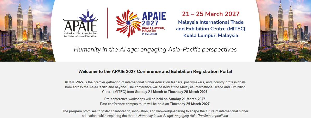 APAIE 2027 registration portal landing page